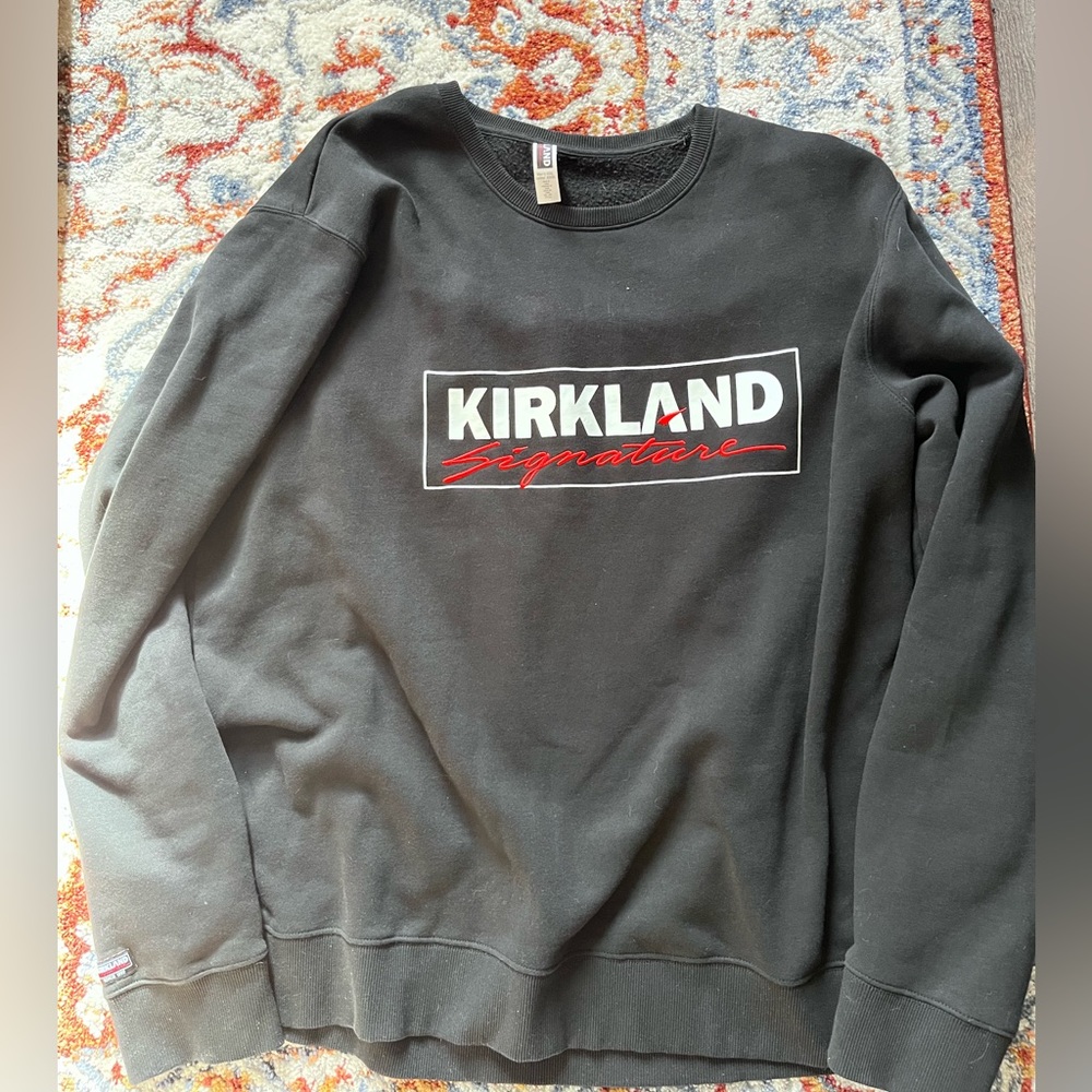 costco brand black crewneck sweater